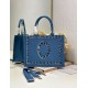 Replica fedele Borsa shopping Dior Book Tote Blu Wave con tracolla Imitazione Fake