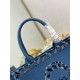 Replica fedele Borsa shopping Dior Book Tote Blu Wave con tracolla Imitazione Fake