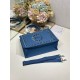 Replica fedele Borsa shopping Dior Book Tote Blu Wave con tracolla Imitazione Fake