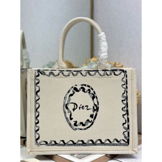 Replica fedele Borsa shopping Dior Book Tote Rosa Wave con tracolla Imitazione Fake