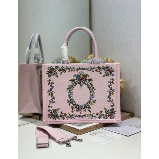 Replica fedele Borsa shopping Dior Book Tote Beige Wave con tracolla Imitazione Fake