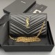 Replica di alta qualità Portafoglio a catena YSL Saint Laurent Envelope nero oro Replica perfetta Portafoglio a catena YSL Saint Laurent Envelope nero oro Imitazione Fake