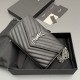 Replica di alta qualità Portafoglio a catena YSL Saint Laurent Envelope pelle originale nero argento Replica perfetta Portafoglio a catena YSL Saint Laurent Envelope pelle originale nero argento Imitazione Fake
