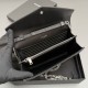Replica di alta qualità Portafoglio a catena YSL Saint Laurent Envelope pelle originale nero argento Replica perfetta Portafoglio a catena YSL Saint Laurent Envelope pelle originale nero argento Imitazione Fake