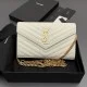 Replica di alta qualità Portafoglio a catena YSL Saint Laurent Envelope pelle originale bianco Replica perfetta Portafoglio a catena YSL Saint Laurent Envelope pelle originale bianco Imitazione Fake