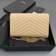 Replica di alta qualità Portafoglio a catena YSL Saint Laurent Envelope pelle originale albicocca Replica perfetta Portafoglio a catena YSL Saint Laurent Envelope pelle originale albicocca Imitazione Fake