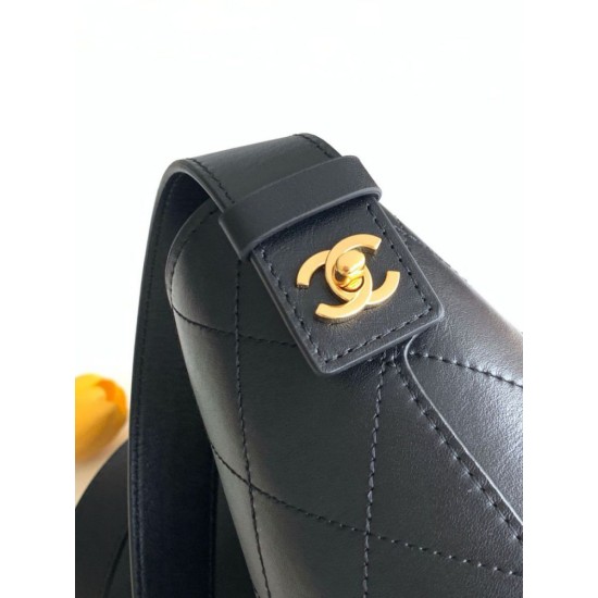 Replica perfetta Borsa a mano Chanel 26S AS6268  scamosciata con tracolla larga Nero Imitazione Fake