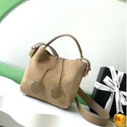 Replica perfetta Borsa a mano Chanel 26S AS6268  scamosciata con tracolla larga grigio Imitazione Fake