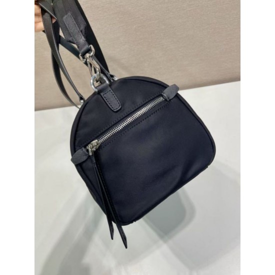 Replica perfetta Borse Valigia Prada 1BB154 nylon Nero Imitazione Fake