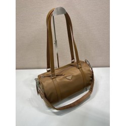 Replica perfetta Borse Valigia Prada 1BB154 nylon Marrone Imitazione Fake