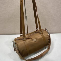 Replica di alta qualità Borse Valigia Prada 1BB154 nylon Marrone Replica perfetta Borse Valigia Prada 1BB154 nylon Marrone Imitazione Fake