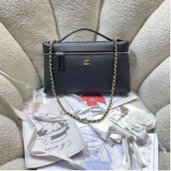 Replica perfetta Borsa Chanel Vanity con catena 29cm AS6473 Nera Imitazione Fake