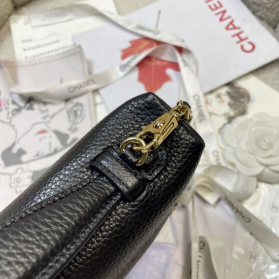 Replica di alta qualità Borsa Chanel Vanity con catena 29cm AS6473 Nera Replica perfetta Borsa Chanel Vanity con catena 29cm AS6473 Nera Imitazione Fake