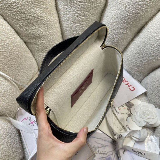 Replica di alta qualità Borsa Chanel Vanity con catena 29cm AS6473 Nera Replica perfetta Borsa Chanel Vanity con catena 29cm AS6473 Nera Imitazione Fake