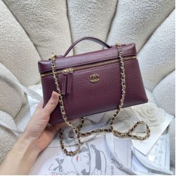 Replica di alta qualità Borsa Chanel Vanity con catena 23cm AS5347 Rosso Replica perfetta Borsa Chanel Vanity con catena 23cm AS5347 Rosso Imitazione Fake