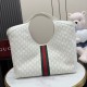 Replica di alta qualità Borsa grande Gucci Giglio traforata GG 853971 bianca Replica perfetta Borsa grande Gucci Giglio traforata GG 853971 bianca Imitazione Fake