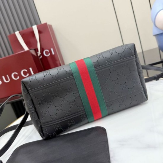 Replica di alta qualità Borsa piccola Gucci Giglio traforata GG 860845 Nero Replica perfetta Borsa piccola Gucci Giglio traforata GG 860845 Nero Imitazione Fake