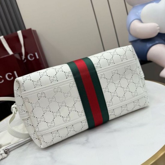 Replica perfetta Borsa piccola Gucci Giglio traforata GG 860845 bianca Imitazione Fake