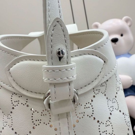 Replica perfetta Borsa piccola Gucci Giglio traforata GG 860845 bianca Imitazione Fake