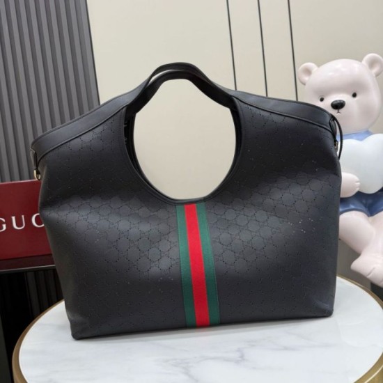 Replica perfetta Borsa grande Gucci Giglio 853971 traforata GG  Nero Imitazione Fake