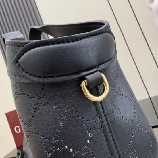Replica perfetta Borsa grande Gucci Giglio 853971 traforata GG  Nero Imitazione Fake