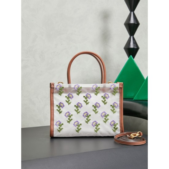 Replica di alta qualità Borsa tote rete ricamata Miu Miu 5BA310 19cm Replica perfetta Borsa tote rete ricamata Miu Miu 5BA310 19cm Imitazione Fake