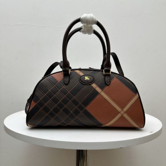 Replica di lusso Borsa da bowling Burberry Highlands media nera Replica perfetta Borsa da bowling Burberry Highlands media nera Imitazione Falsa