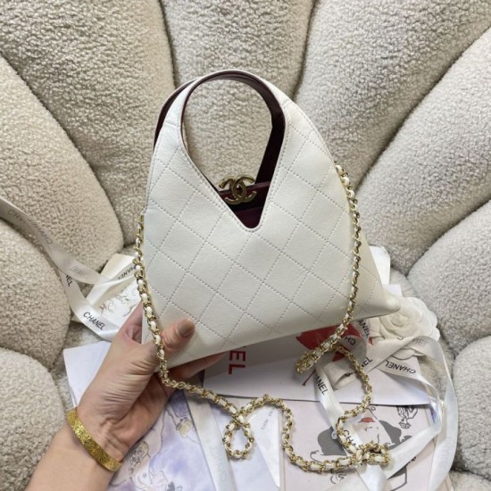Replica di lusso Borsa shopping Chanel 26A AS6392 bianca Apertura a forma V Replica perfetta Borsa shopping Chanel 26A AS6392 bianca Apertura a forma V Imitazione Falsa