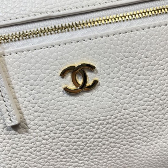 Replica perfetta Borsa Chanel AS5347 Vanity con catena 23cm Bianco Imitazione Falsa