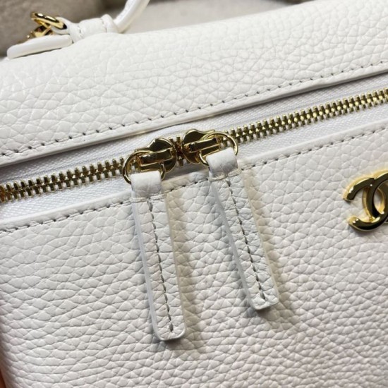 Replica perfetta Borsa Chanel AS5347 Vanity con catena 23cm Bianco Imitazione Falsa