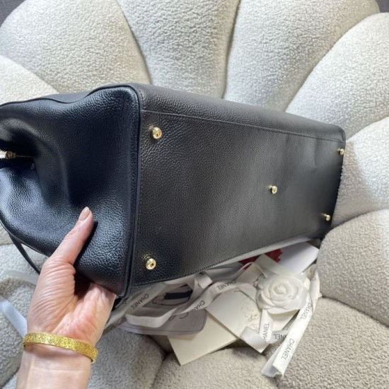 Replica di lusso Borsa tote Chanel AS6245 Super Nero Replica perfetta Borsa tote Chanel AS6245 Super Nero Imitazione Falsa