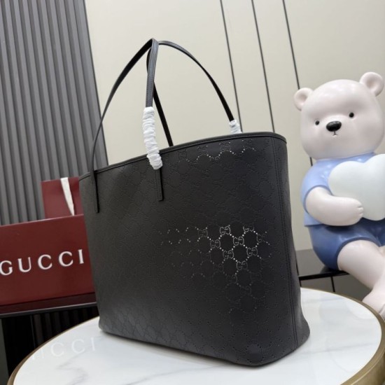 Replica di lusso Borsa tote grande Gucci 874745 Tribeca con perforazioni nera Replica perfetta Borsa tote grande Gucci 874745 Tribeca con perforazioni nera Imitazione Falsa