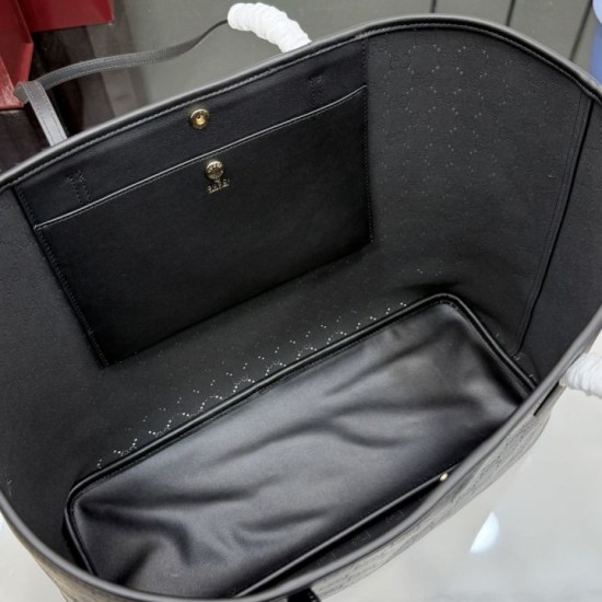 Replica di lusso Borsa tote grande Gucci 874745 Tribeca con perforazioni nera Replica perfetta Borsa tote grande Gucci 874745 Tribeca con perforazioni nera Imitazione Falsa