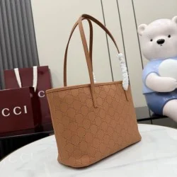 Replica perfetta Borsa tote Gucci 875236 Tribeca con perforazioni giallo terroso Imitazione Falsa