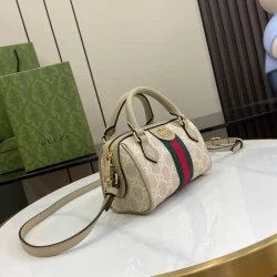 Replica perfetta Borsa Mini Boston Gucci Ophidia 781490 avena Imitazione Falsa