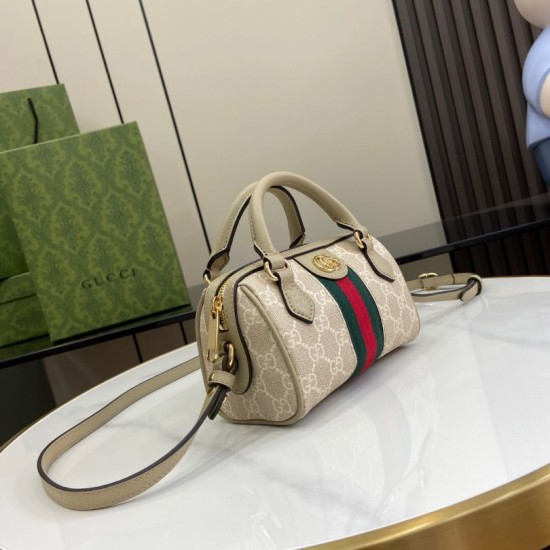 Replica perfetta Borsa Mini Boston Gucci Ophidia 781490 avena Imitazione Falsa