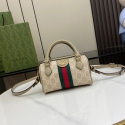 Replica perfetta Borsa Mini Boston Gucci Ophidia 781490 avena Imitazione Falsa