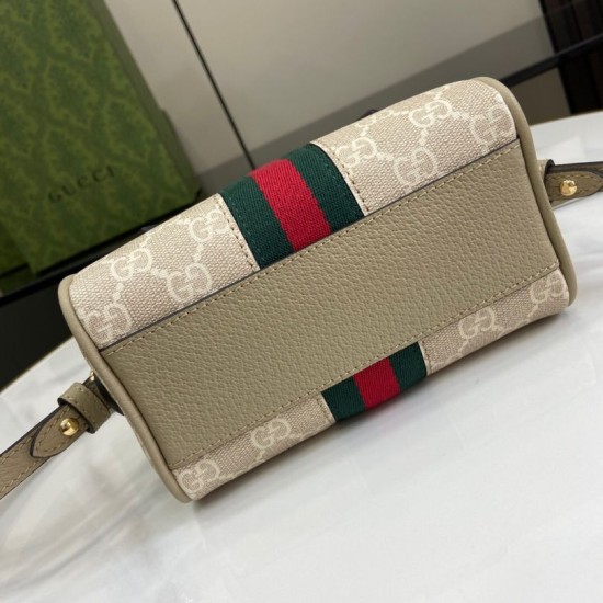 Replica perfetta Borsa Mini Boston Gucci Ophidia 781490 avena Imitazione Falsa