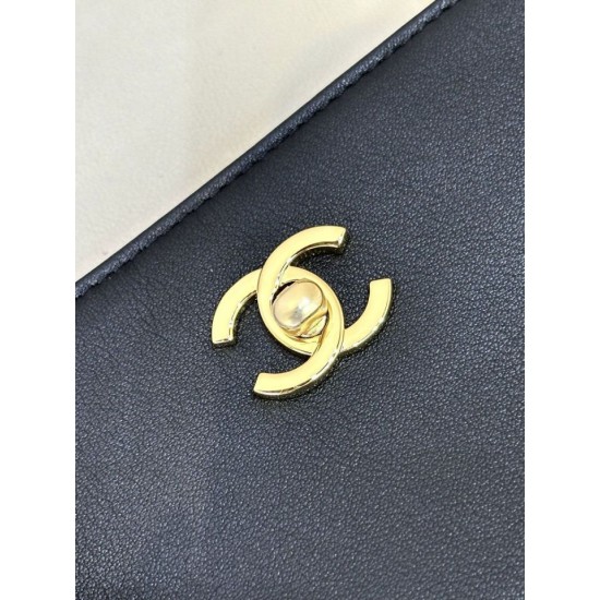 Replica di lusso Borsa shopping verticale piccola Chanel AS6452 Nero Replica perfetta Borsa shopping verticale piccola Chanel AS6452 Nero Imitazione Falsa