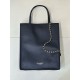 Replica di lusso Borsa shopping verticale piccola Chanel AS6452 Nero Replica perfetta Borsa shopping verticale piccola Chanel AS6452 Nero Imitazione Falsa