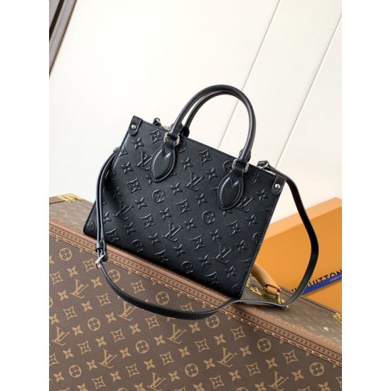Replica perfetta LV onthego PM Codice variabile Chip M14576 Nero Imitazione Falsa