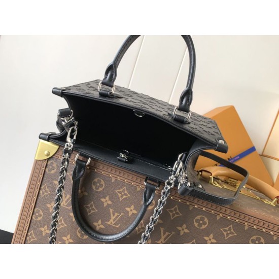 Replica perfetta LV onthego PM Codice variabile Chip M14576 Nero Imitazione Falsa