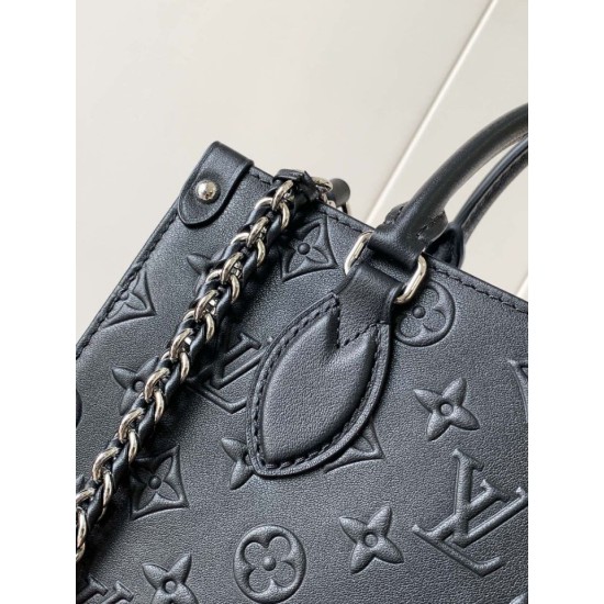 Replica perfetta LV onthego PM Codice variabile Chip M14576 Nero Imitazione Falsa