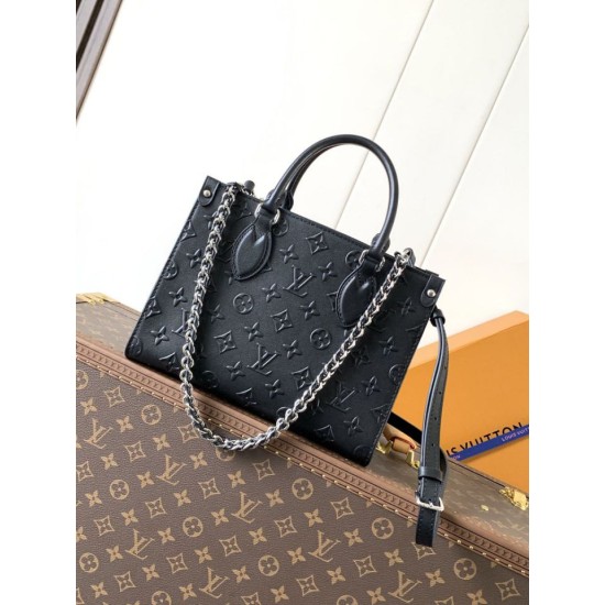 Replica perfetta LV onthego PM Codice variabile Chip M14576 Nero Imitazione Falsa