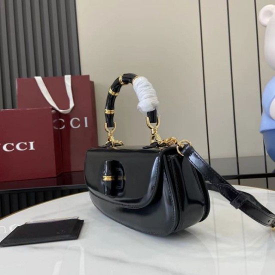 Replica di lusso Borsa Gucci Bamboo Diva 827750 nera Replica perfetta Borsa Gucci Bamboo Diva 827750 nera Imitazione Falsa