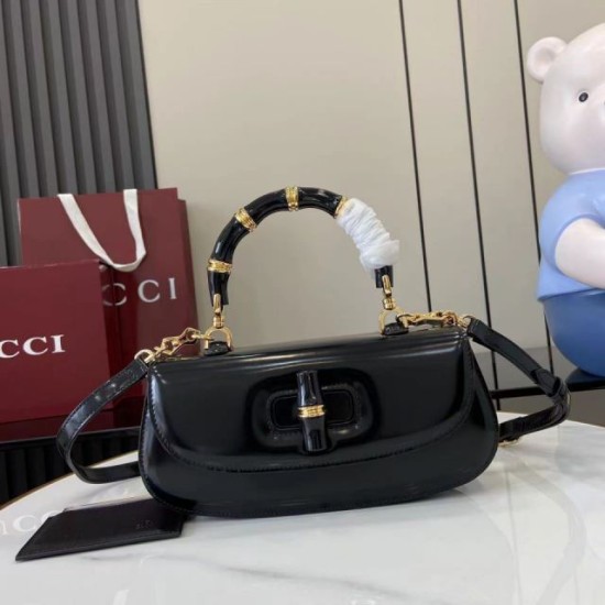 Replica di lusso Borsa Gucci Bamboo Diva 827750 nera Replica perfetta Borsa Gucci Bamboo Diva 827750 nera Imitazione Falsa
