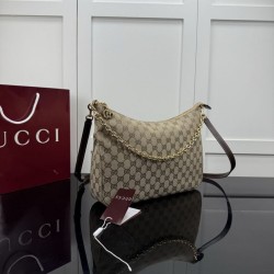 Replica di lusso Borsa a tracolla Gucci Lady Lunetta Chain A0060A Marrone Replica perfetta Borsa a tracolla Gucci Lady Lunetta Chain A0060A Marrone Imitazione Falsa