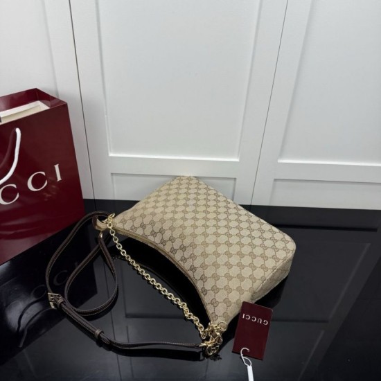 Replica perfetta Borsa a tracolla Gucci Lady Lunetta Chain A0060A Marrone Imitazione Falsa