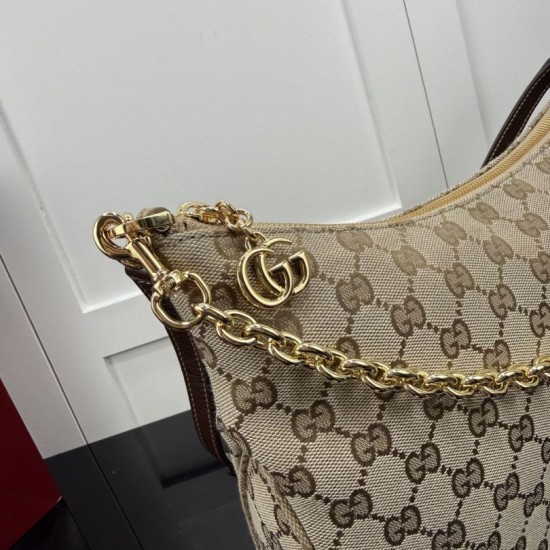 Replica perfetta Borsa a tracolla Gucci Lady Lunetta Chain A0060A Marrone Imitazione Falsa