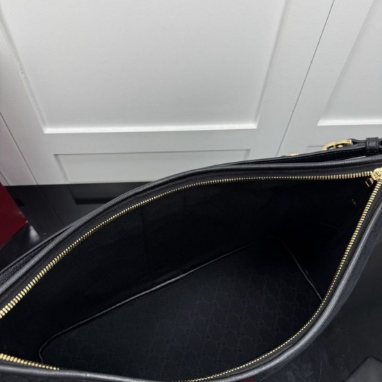 Replica di lusso Borsa tote grande Gucci Giglio A008NS tela GG nera Replica perfetta Borsa tote grande Gucci Giglio A008NS tela GG nera Imitazione Falsa